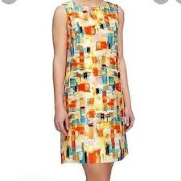 NWOT Tahari ASL Abstract Print Dress Sheath Dress Sz 2 - Picture 1 of 11